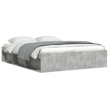 Vidaxl Estructura De Cama Gris Hormigón 140x190 Cm