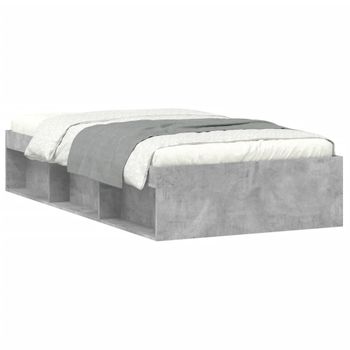 Vidaxl Estructura De Cama Gris Hormigón 90x190 Cm