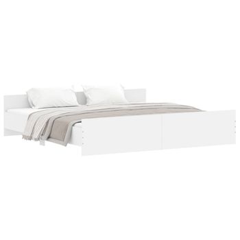 Vidaxl Estructura De Cama Con Cabecero Y Piecero Blanco 180x200 Cm