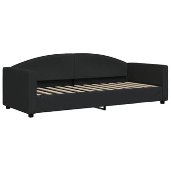 Vidaxl Sofá Cama Tela Negro 80x200 Cm