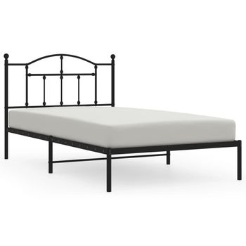 Vidaxl Estructura De Cama Con Cabecero Metal Negro 107x203 Cm