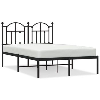 Vidaxl Estructura De Cama Con Cabecero Metal Negro 120x200 Cm