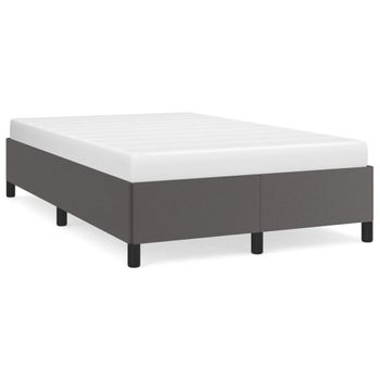 Vidaxl Estructura De Cama Cuero Sintético Gris 120x190 Cm