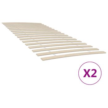 Vidaxl Somieres De Láminas Con 34 Lamas 2 Unidades 90x200 Cm Marrón