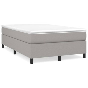 Vidaxl Cama Box Spring Con Colchón Tela Gris Claro 120x190 Cm