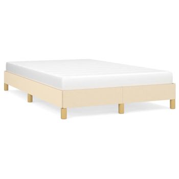 Vidaxl Estructura De Cama Tela Crema 120x190 Cm