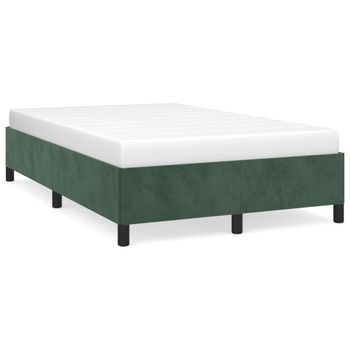 Vidaxl Estructura De Cama Terciopelo Verde 120x190 Cm