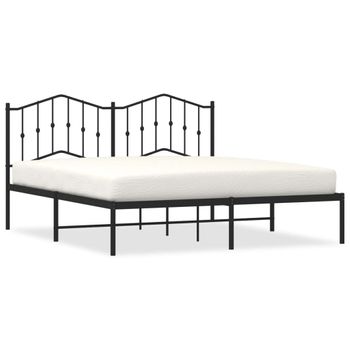 Vidaxl Estructura De Cama Con Cabecero Metal Negro 160x200 Cm