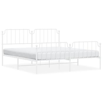 Vidaxl Estructura Cama Metal Con Cabecero Y Estribo Blanco 160x200 Cm