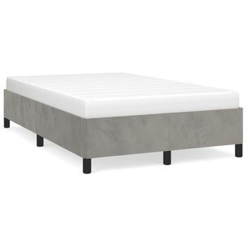 Vidaxl Estructura De Cama Terciopelo Gris Claro 120x190 Cm