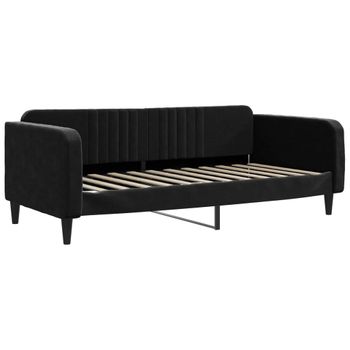 Vidaxl Sofá Cama Terciopelo Negro 100x200 Cm