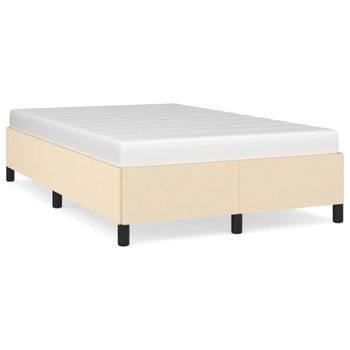 Vidaxl Estructura De Cama Tela Crema 120x190 Cm