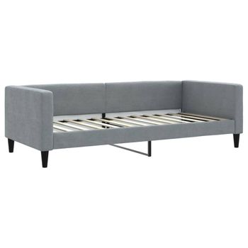 Vidaxl Sofá Cama Tela Gris Claro 90x200 Cm