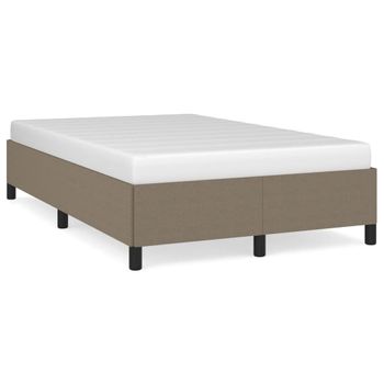 Vidaxl Estructura De Cama Tela Gris Taupe 120x190 Cm Gris Topo