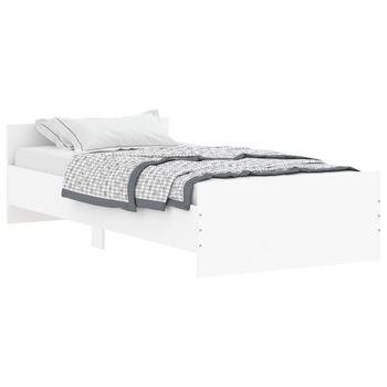 Vidaxl Estructura De Cama Madera De Ingeniería Blanca 100x200 Cm