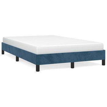 Vidaxl Estructura De Cama Terciopelo Azul Oscuro 120x190 Cm