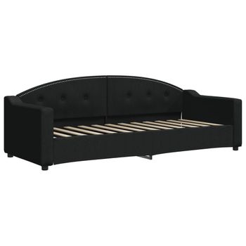 Vidaxl Sofá Cama Tela Negro 80x200 Cm