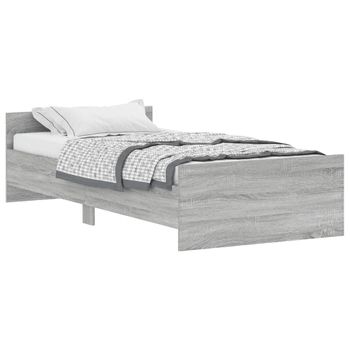 Vidaxl Estructura De Cama Madera De Ingeniería Gris Sonoma 100x200 Cm