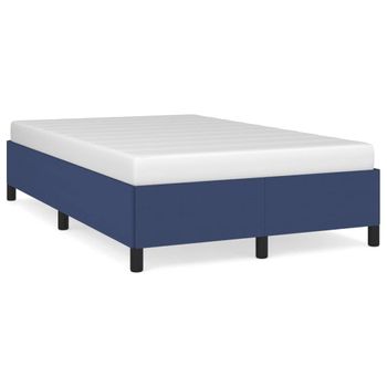 Vidaxl Estructura De Cama Tela Azul 120x190 Cm