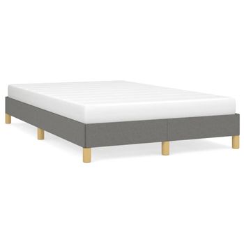 Vidaxl Estructura De Cama Tela Gris Oscuro 120x190 Cm