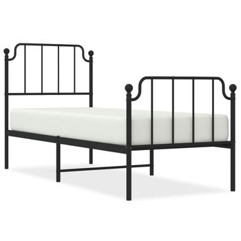 Vidaxl Estructura De Cama Con Cabecero Y Estribo Metal Negro 80x200 Cm