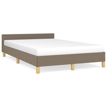 Vidaxl Estructura De Cama Con Cabecero Tela Gris Taupe 120x190 Cm Gris Topo