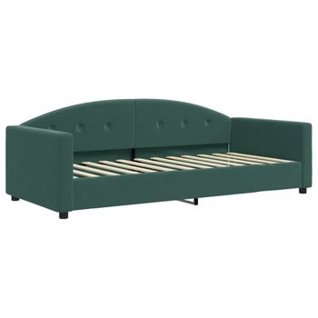 Vidaxl Sofá Cama Terciopelo Verde Oscuro 90x200 Cm