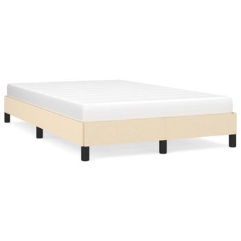 Vidaxl Estructura De Cama Tela Crema 120x190 Cm