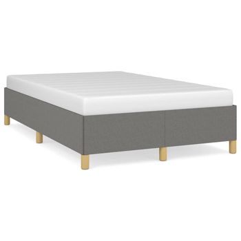 Vidaxl Estructura De Cama Tela Gris Oscuro 120x190 Cm