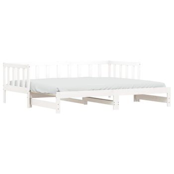 Vidaxl Sofá Cama Nido Madera Maciza De Pino Blanco 90x200 Cm