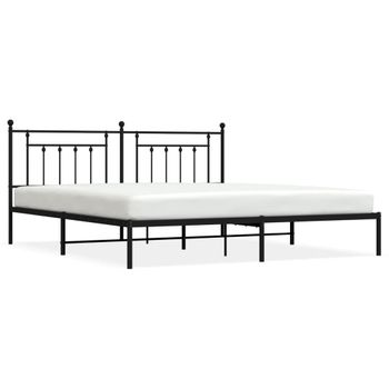 Vidaxl Estructura De Cama Con Cabecero Metal Negro 193x203 Cm