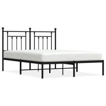 Vidaxl Estructura De Cama Con Cabecero Metal Negro 140x200 Cm