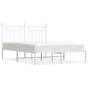 Vidaxl Estructura De Cama De Metal Con Cabecero Blanca 140x190 Cm