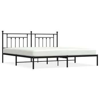 Vidaxl Estructura De Cama Con Cabecero Metal Negro 200x200 Cm