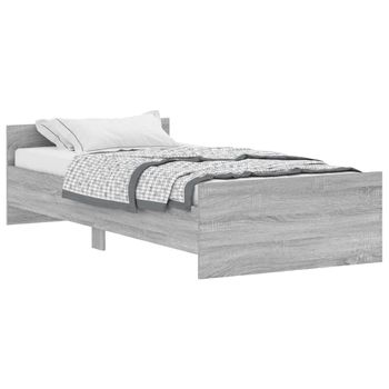 Vidaxl Estructura De Cama Madera De Ingeniería Gris Sonoma 90x190 Cm