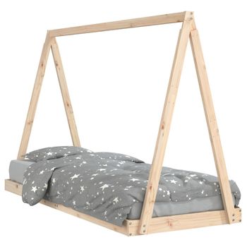 Vidaxl Estructura De Cama Para Niños Madera Maciza De Pino 80x200 Cm Marrón