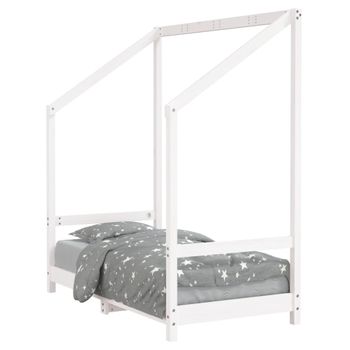 Vidaxl Estructura De Cama Para Niños Madera De Pino Blanco 70x140 Cm