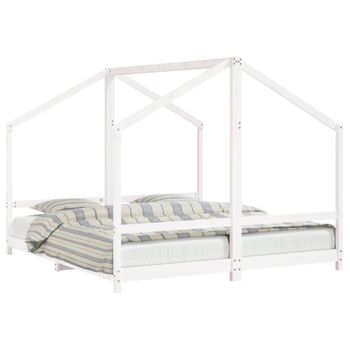 Vidaxl Estructura De Cama Para Niños Madera Pino Blanco 2x(90x200) Cm