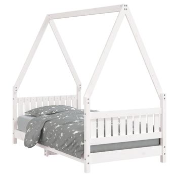 Vidaxl Estructura De Cama Para Niños Madera De Pino Blanco 80x160 Cm