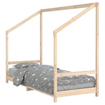 Vidaxl Estructura De Cama Para Niños Madera Maciza De Pino 80x200 Cm Marrón