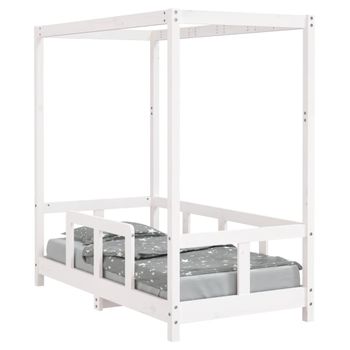 Vidaxl Estructura De Cama Para Niños Madera De Pino Blanco 70x140 Cm