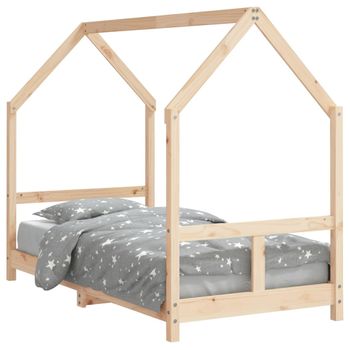 Vidaxl Estructura De Cama Para Niños Madera Maciza De Pino 80x160 Cm Marrón