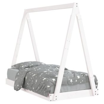 Vidaxl Estructura De Cama Para Niños Madera De Pino Blanco 70x140 Cm