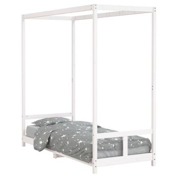 Vidaxl Estructura De Cama Para Niños Madera De Pino Blanco 80x200 Cm