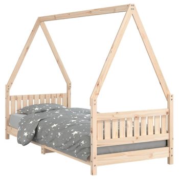 Vidaxl Estructura De Cama Para Niños Madera Maciza De Pino 80x200 Cm Marrón