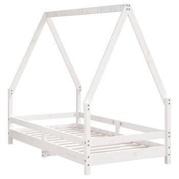 Vidaxl Estructura De Cama Para Niños Madera De Pino Blanco 80x160 Cm