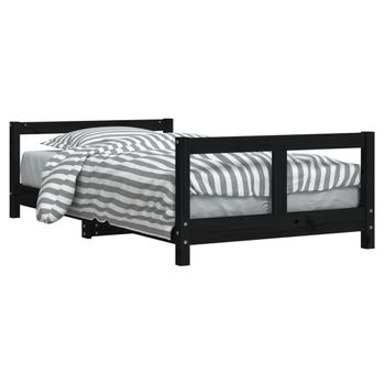 Vidaxl Estructura De Cama Para Niños Madera De Pino Negro 80x160 Cm