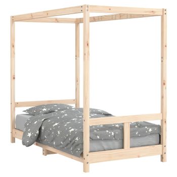 Vidaxl Estructura De Cama Para Niños Madera Maciza De Pino 80x160 Cm Marrón