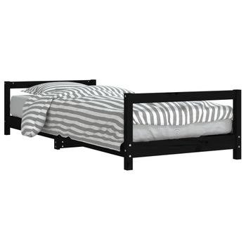 Vidaxl Estructura De Cama Para Niños Madera De Pino Negro 80x200 Cm