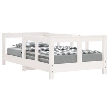 Vidaxl Estructura De Cama Para Niños Madera De Pino Blanco 70x140 Cm